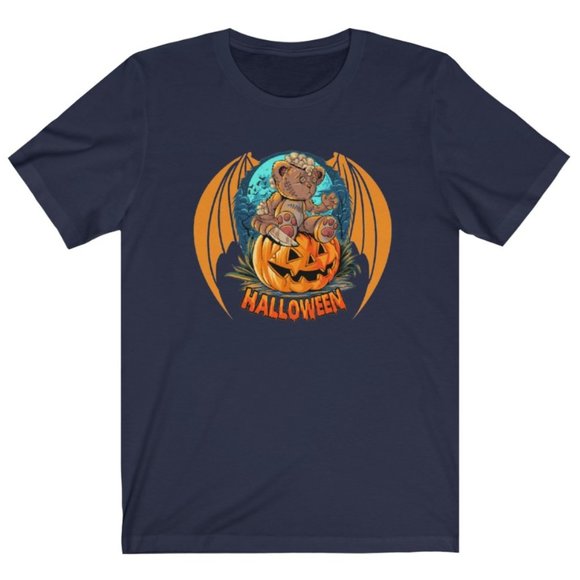 SBC Halloween Bear Short Sleeve Blue Tee - Picture 1 of 4